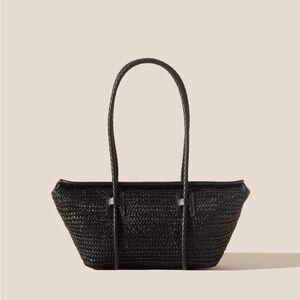 HEREU Forna Raffia Leather Framed Shoulder Bag Handbag